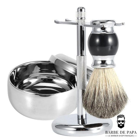 Kit de Rasage <br/> Blaireau & Bol & Stand - Barbe de Papa